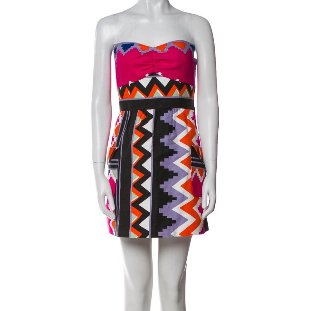 Anthropologie Tibi Aztec pattern linen blend beautiful dress Sz 4